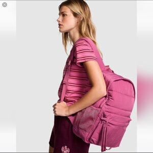 PINK VS QUILTED PUFFER BACKPACK